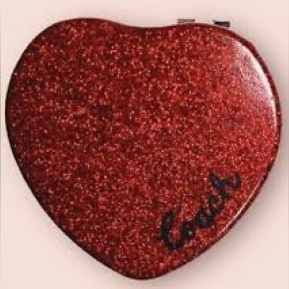 Coach Glittery Red Heart Compact Mirror